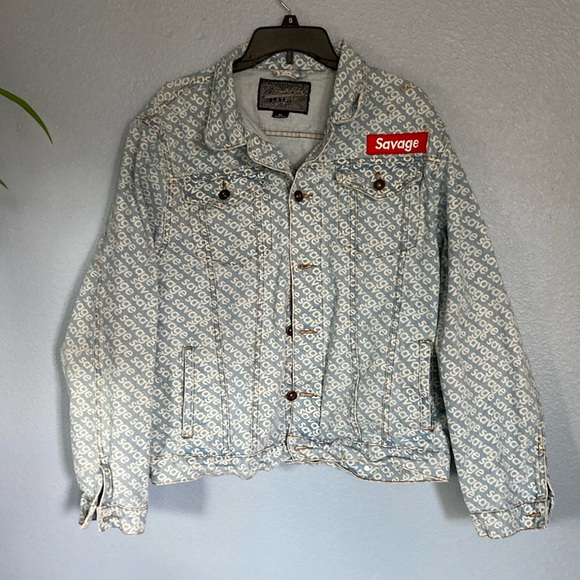 BROOKLYN CLOTH SAVAGE Streetwear Jean Jacket size XL - Picture 1 of 14